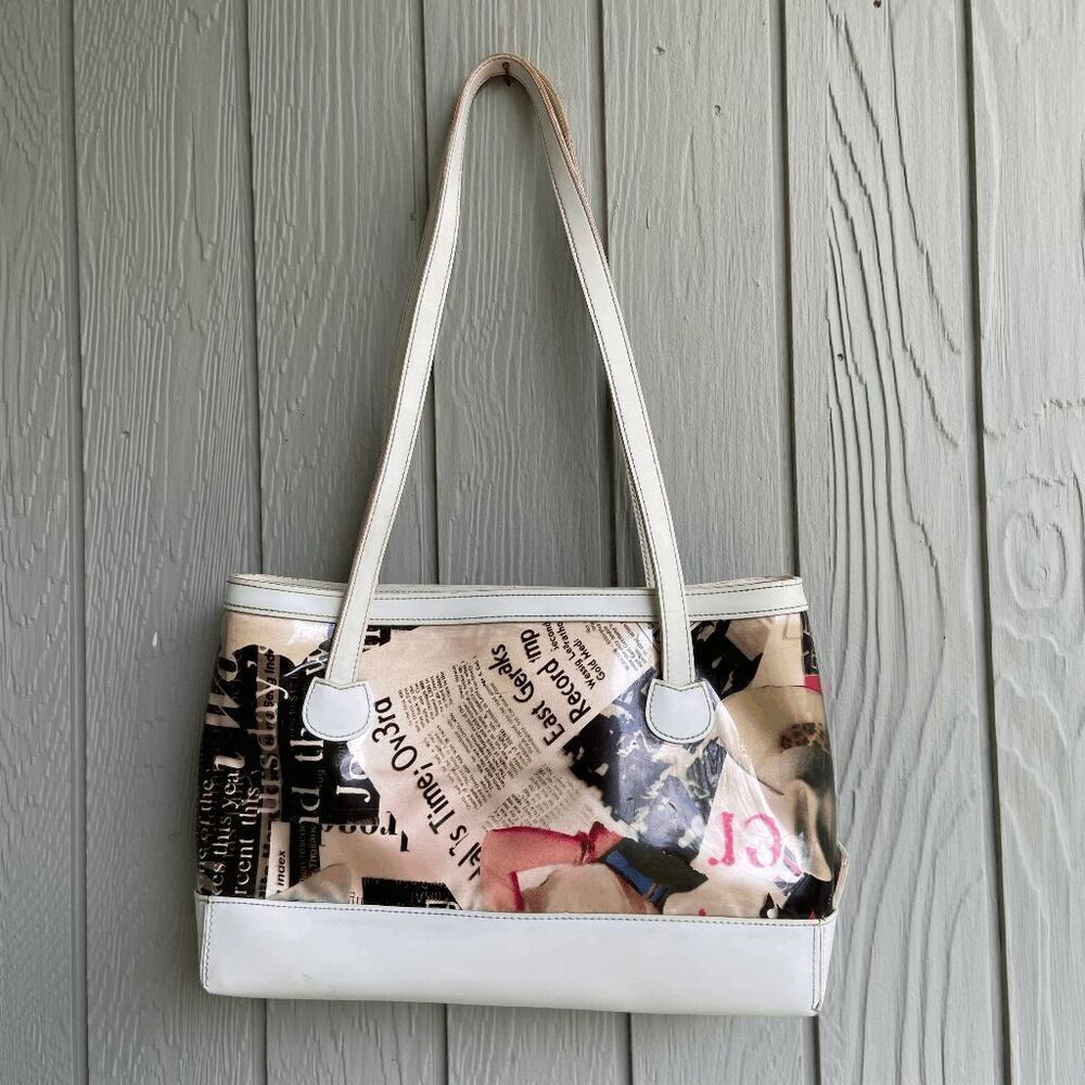 VTG Y2K Marilyn Monroe Magazine Print Vinyl Shoulder Bag – Retro Pop Art Glam - Picture 4 of 9